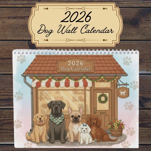 2026 Dog Calendar – Illustrated Breeds | Wall/desk Gift Idea for Pet Lovers & Coworkers - Etsy