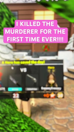 I killed the murderer for the first time!#roblox #mm2 #shorts