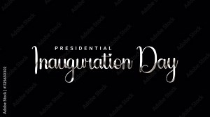 Inauguration Day Text Animation in silver Color on transparent background. Great for Inauguration Day Celebrations, for banner, social media feed wallpaper stories