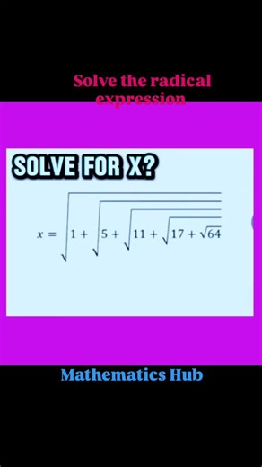 Mathematics Hub on Instagram: "Solve the radical equation #viralreels #viral #maths #solve #simplify"