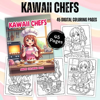 Kawaii Chefs Coloring Pages | 45 Cute Anime Cooking Girls for Kids & Teens