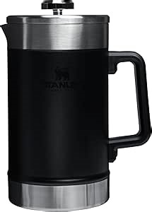 STANLEY Classic Stay-Hot French Press Coffee Maker 48 oz | 5 Minute Brew, 4 Hours Hot | Mesh Filter for Coffee Grounds | Insulated Stainless Steel French Press | BPA-Free | Black 2.0