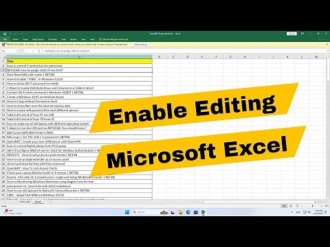 How to Fix Enable Editing In Microsoft Excel
