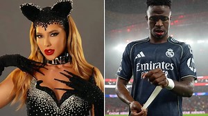 Vinicius drowns Real Madrid's sorrows with girlfriend Virginia Fonseca, who wears a necklace with his name