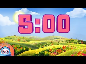 5 Minute Countdown Timer with relaxing music and gentle alarm. Spring Flowers for classrooms 4k