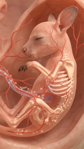 How a Baby Kangaroo Grows Inside Its Mother’s Pouch 🦘 #firstborn