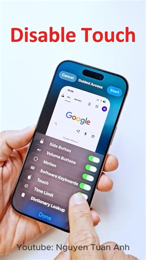 How to disable iphone touch screen