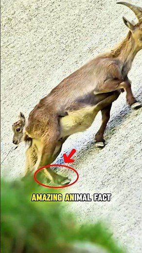 How Do Mountain Goats Walk on Cliffs Without Falling? 🐐 #MountainGoat #AnimalFacts #WildlifeFacts