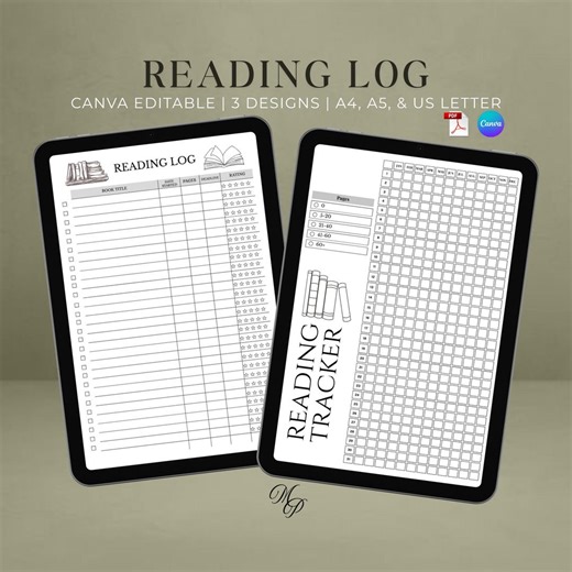 Reading Log Printable | Book Tracker and Reading Journal, Digital Download, Student and Book Lover Reading Record PDF - Etsy Canada