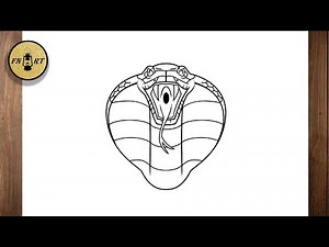 How to draw a king cobra head step by step