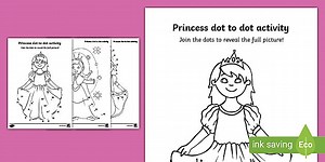 Printable Princess Dot-to-Dot Activity Sheets
