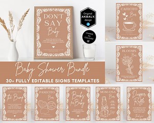 Cielito Lindo Baby Shower Signs Bundle | Gender Neutral Talavera Baby Shower Decor | Papel Picado Shower | Canvaedit | Instant Download - Etsy