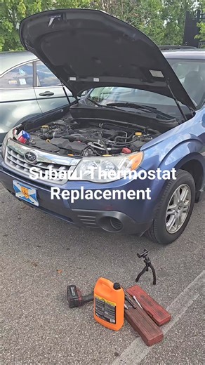 How to replace subaru thermostat WITHOUT removing exhaust. #subaru #mobilemechanic | Matts' Mobile Mechanics