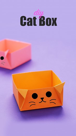 DIY Cat Paper Box 🐱 #diy #diycrafts #diytutorial #diyproject #diyvideos #artandcraft #easydiy #papercrafts #catlove #paperbox #origami #craftideas #crafting #crafts #giftideas #gifting #gifts #handmadewithlove #howtomake #tutorial | D.I.Yay