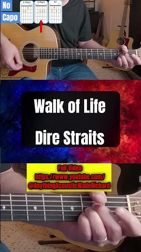 Dire Straits - "Walk of Life" | Full Guitar Play-Along (Chords on Screen)