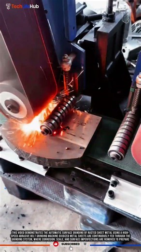 Surface Grinding Technology: Automatic Rust Removal and Metal Surface Finishing Process #tech