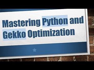 Mastering Python and Gekko Optimization