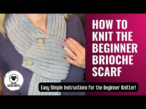 Easy Beginners Brioche Knitted Scarf