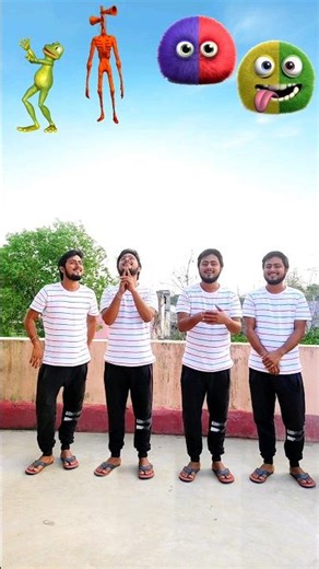 Monster fuzz head & Four boy to frog, siren, alien & monkey - vfx funny video #shortsfeed #shorts