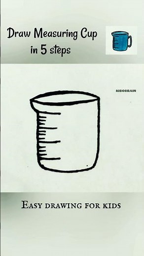 How to draw Measuring Cup🍶in 5 easy steps #easydrawingforchildren #doodle #art #friendships #shorts