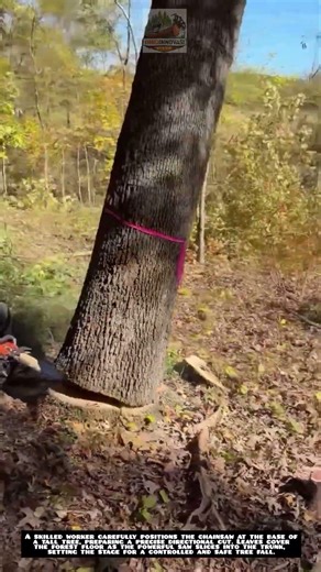Precision Chainsaw Cut on a Tall Tree 🌲🪚