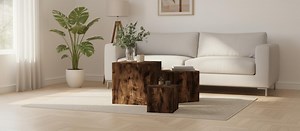 Rustic Walnut Coffee Table Set of 3 for Modern Home Decor - Etsy