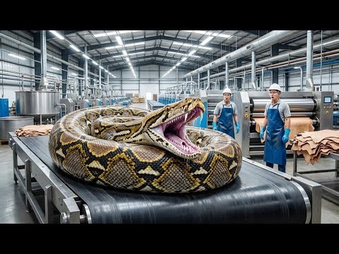 Inside a Python Leather Factory: Processing Giant Reticulated Pythons for Luxury Skin