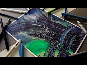 DRAW ALIEN VERY FAST! TIME-LAPSE!