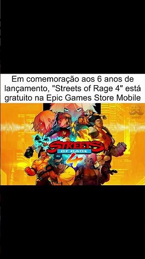 Streets of Rage 4 está gratuito na Epic Games Store Mobile! (Link na descrição)