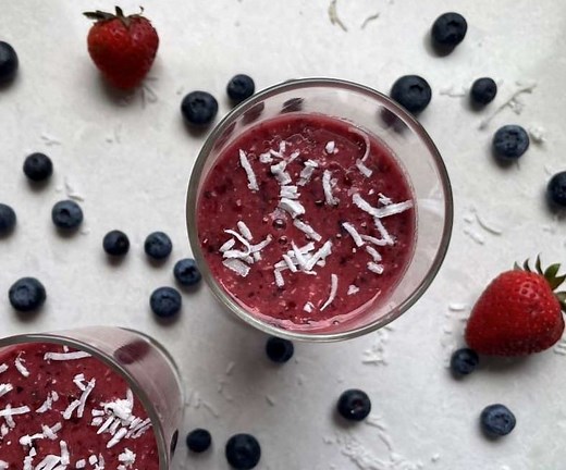 Tropical Triple Berry Oat Smoothie