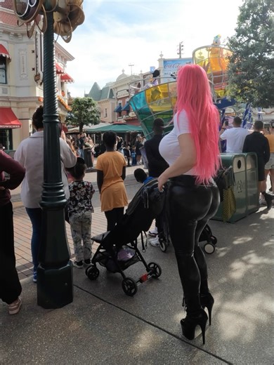 Luvie Doll on Instagram: "The happiest Place on Earth (see last picture) I thoroughly enjoyed my day at Euro Disneyland Paris—even though it was quite challenging in high heels. The rides, the food, and the atmosphere were perfect—lots of people liked my shirt and outfit and gave me positive feedback. Model: Luvie Doll @luviedoll.pink Full Article: https://luviestyle.com/food-travel/destinations-events/disneyland-paris/"