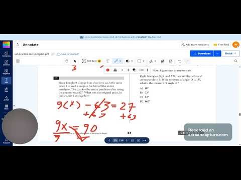 Solving SAT Math Practice Test 4 Part 1