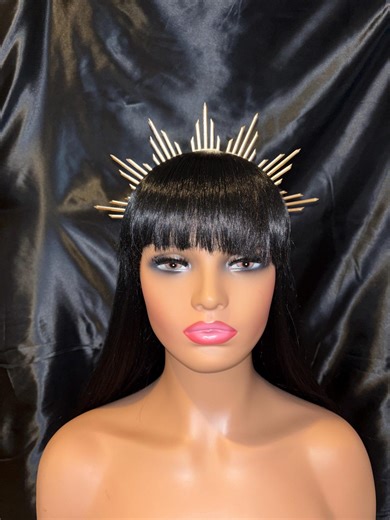 Gold Goddess Crown Hair Accessories Woman Festival Birthday Wedding Queen Headband Spike - Etsy