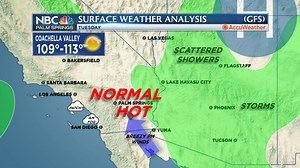 Your SoCal 'Tuesday Morning' Weather Briefing! Although the Coachella Valley will be under mostly sunny skies today, mountain storms are possible. With slightly hotter temps, an Excessive Heat Warning has been posted for the Valley both Wednesday and Thursday. @JerrySteffen @NBCPalmSprings | NBC Palm Springs