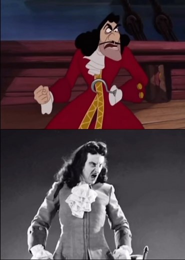 🎟 Matt (Disneyland CM) on Instagram: "Not only was Hans Conried used as the reference actor for Captain Hook in Peter Pan, but he also lends his voice for the character as well. The uncanny similarities in the face of Captain Hook and Hans are undeniable.. . . #peterpan #tinkerbell #disneyland #disney #waltdisney #waltdisneyworld #disneyworld #magickey #1980s #1990s #magickeyholder"