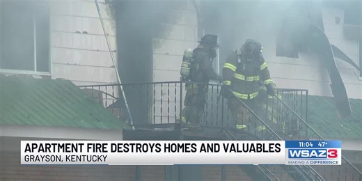 Apartment fire destroys homes and valuables in Grayson, Ky.