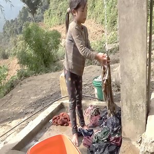 Washing cloths by using primitive technology Village life. | Traditional Life TV