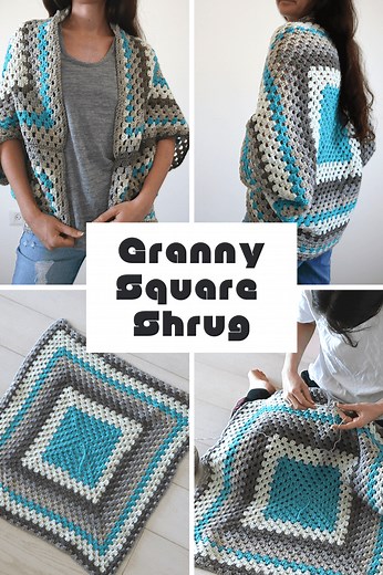 Continuous Granny Square Shrug - Free Crochet Cocoon Cardigan Pattern