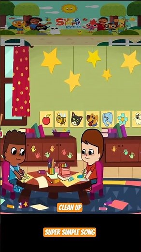 Clean Up Song for Tidying Up Super Simple Songs #kidssongs #youtubeshorts #supersimplesongs