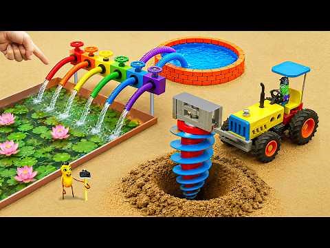 DIY Mini Tractor Water Well Drilling Machine 💧 Lotus Farm Irrigation | HP Mini