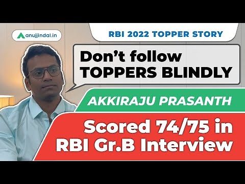 Highest Marks in RBI Interview | RBI Grade B 2022 Topper Interview | RBI cleared in First Attempt
