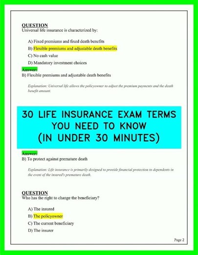 Life Insurance Exam 30 Life Insurance Terms You Need to Know in Under 30 Minutes Study Guide 2026.