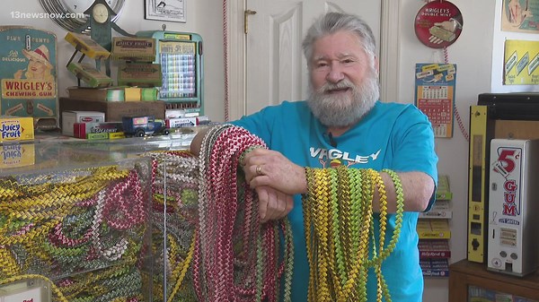 Decades of dedication: Virginia Beach man's gum wrapper chain spans 23 miles in length!