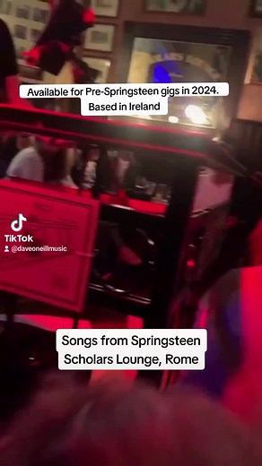 Songs from Springsteen acoustic show available for Springsteen Pre-gigs I'm 2024 This video is from Scholars Lounge in Rome the night before Springsteens gig ##Springsteen #brucespringsteen #springsteeninireland #bruce #livemusic #acousticshow #springnuts