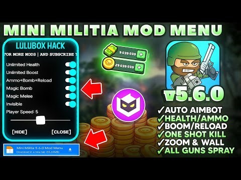 🔥New Pro Mini Militia 5.6.0 Mod Menu Latest Update | Free Download | No Ban | Smooth Gameplay ||