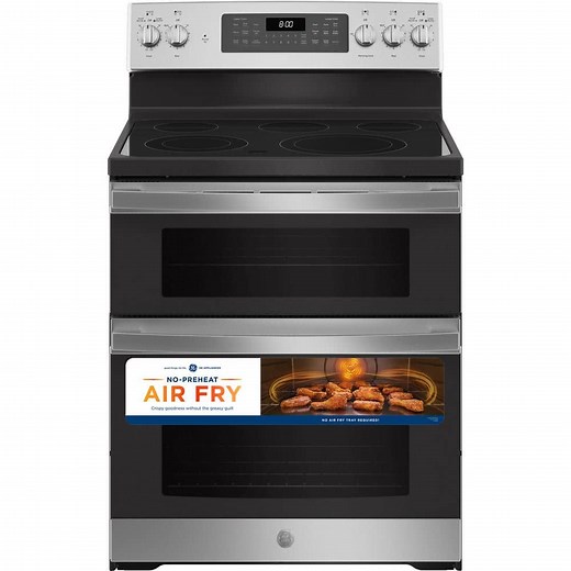 Reviews for GE 30 in. Burner Element Free-Standing Double Oven Electric Range in Stainless Steel with Convection and Air Fry | Pg 1 - The Home Depot