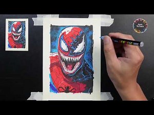 How to Draw Venom Spider-Man | Step by Step Art Lesson 🕷️🖤