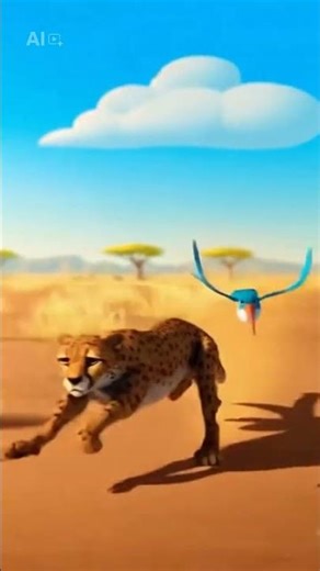 Cheetah Lightning Sprint! 🐆💨 #Wild #Animation