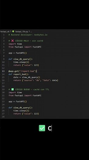 FastAPI 10x más rápido con caché TTL
