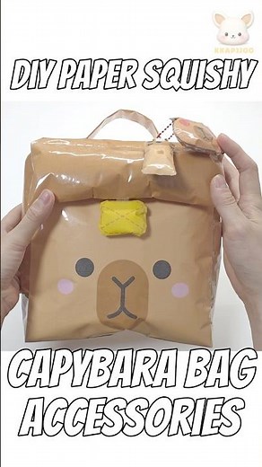 DIY Paper Squishy | Capybara Bag & Accessories – So Satisfying#howtomake #craft #freetemplate
